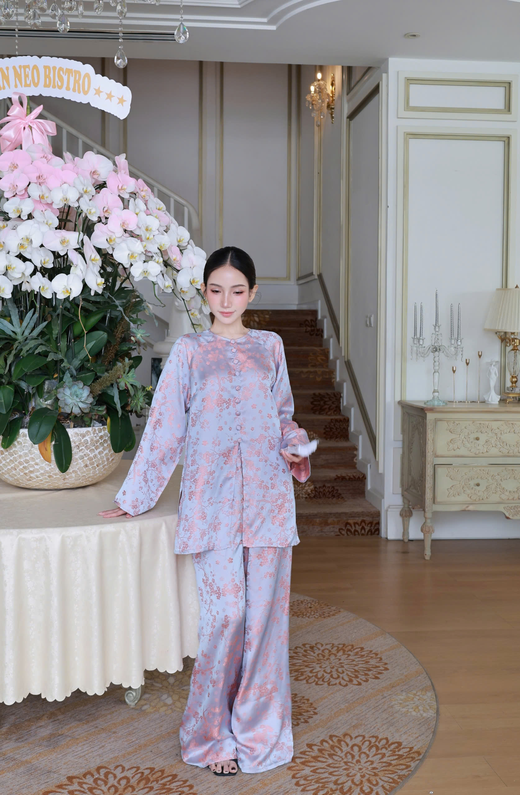 Pháp Phục Bà Ba lụa tơ tằm hoạ tiết KT1 - ảnh 8