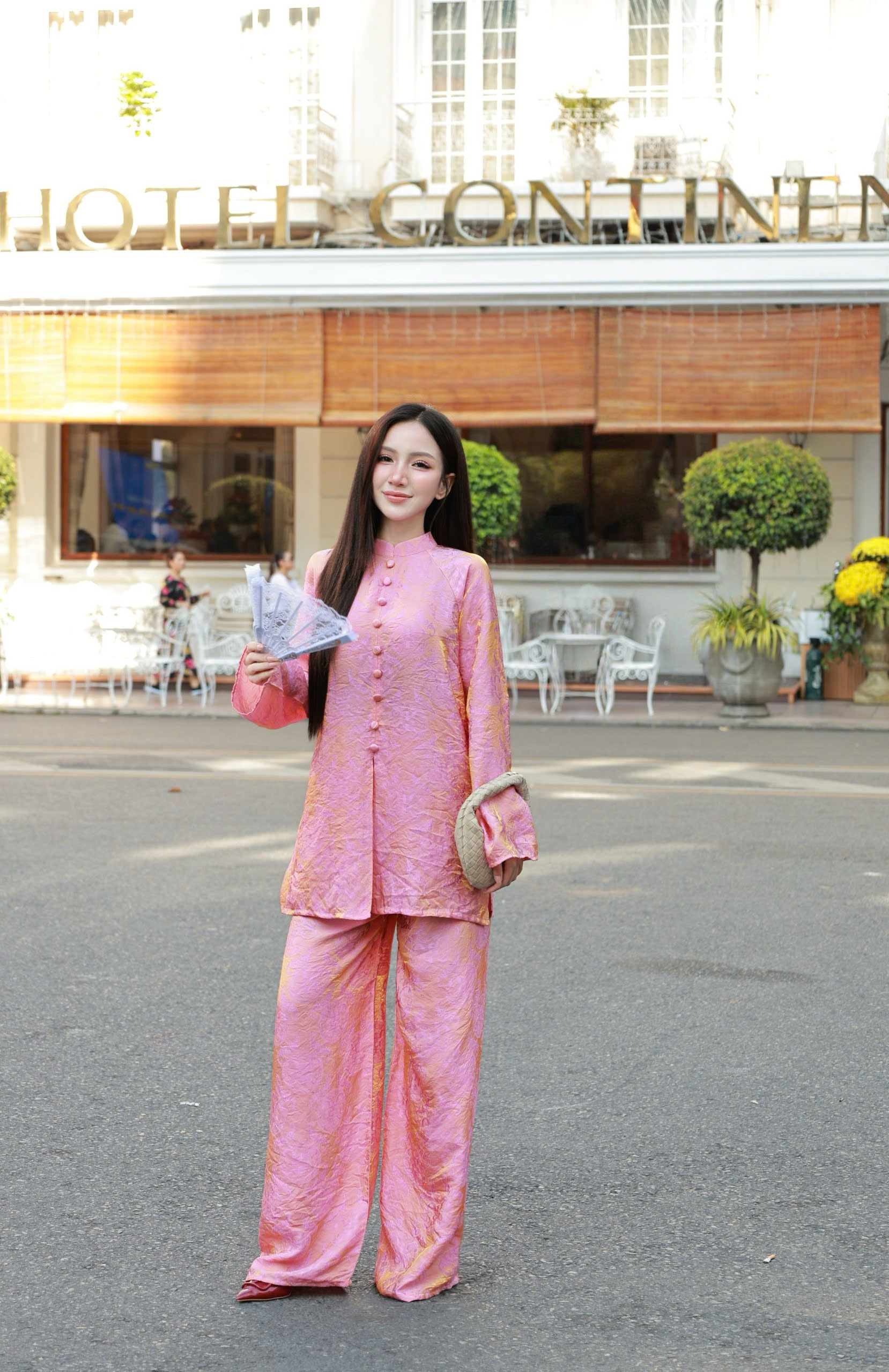 Pháp phục lụa tơ tằm bà ba cổ trụ KT2